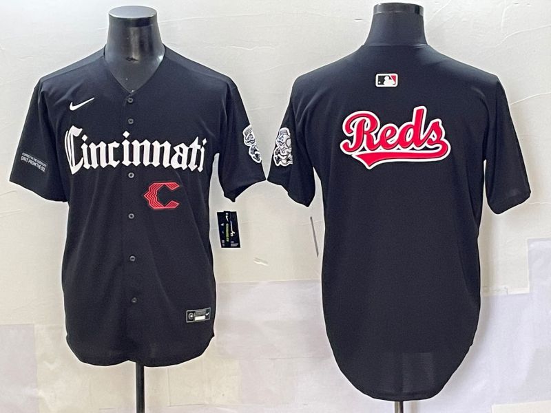 Men 2025 Cincinnati Reds Blank Black Five generations Joint Name Nike MLB Jersey style 7